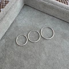 Imagen de Argollitas Básicas Lisas (unidad) - Plata 925 W1.A