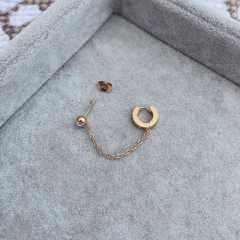 Aro 2 Agujeritos Shiny Gold - Acero dorado L10 bis - comprar online