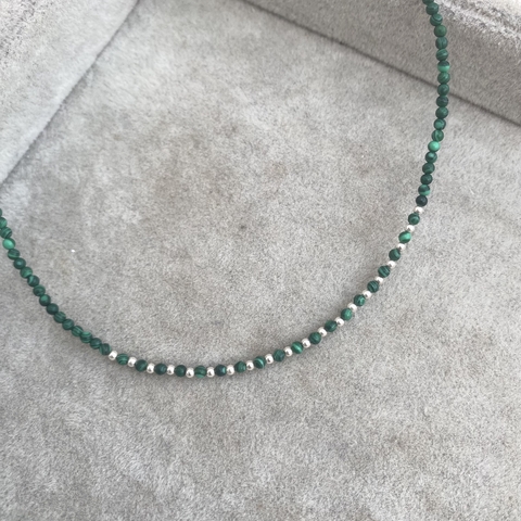 Collar Bidun Malaquita - Plata 925 + Piedras Naturales L3 bis en internet