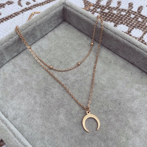 Collar Doble Luni Gold - Acero Dorado A.B