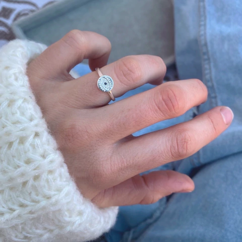 Anillo Ojito Brillos - Plata 925 Y21.H