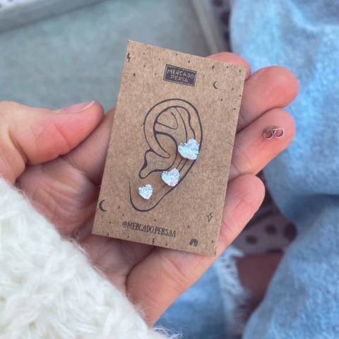 Aros corazón strass - Acero quirúrgico D11