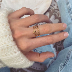 Anillo The Night Gold - Acero Dorado Z15