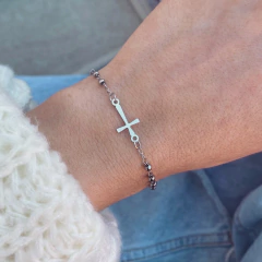 Pulsera Cruz Denario ~ Acero Quirúrgico J7 - comprar online