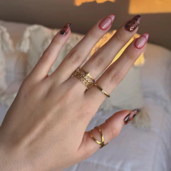 Anillo Cruzado simple Gold - Acero Dorado Z14 - Tienda Mercado Persa