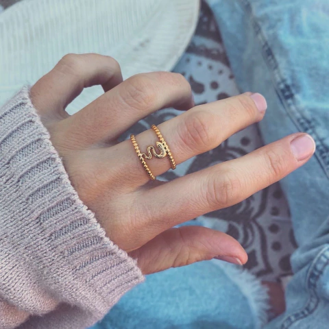 Anillo Lask gold - Acero Dorado W14