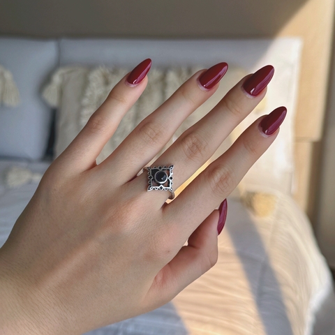 Anillo Rombind Amatista - Alpaca de la India + Piedra natural G3.bis - comprar online