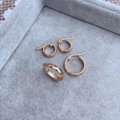 Aros Dhaime Gold - Acero dorado AA - comprar online