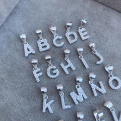 Dije Inicial Cristal de 1 cm - Plata 925 J9 bis - tienda online