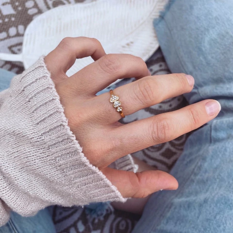 Anillo Tricory Shine Gold - Acero Dorado M30.F