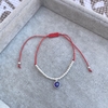 Pulsera Etiophik Roja + Ojito - Plata 925