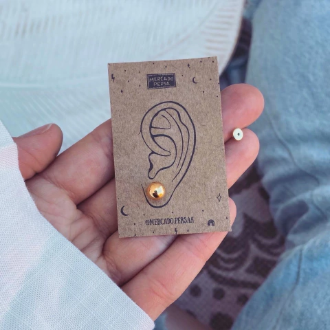 Abridores Bolitas Gold - Plata Bañado en Oro Z11