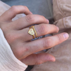 Anillo Corpearl Gold - Acero Dorado Z15 - comprar online