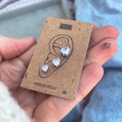 Aros corazón strass - Acero quirúrgico D11 - comprar online