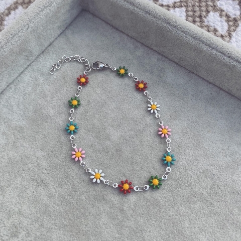 Pulsera Margaritas Colorida - Acero quirúrgico D5 bis