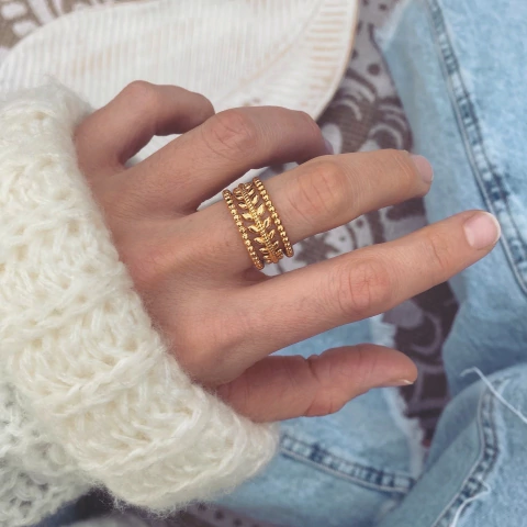 Anillo Best Gold - Acero Dorado Z15