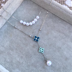 Collar Doble Van cleef perlas - Acero quirúrgico ABC3 en internet