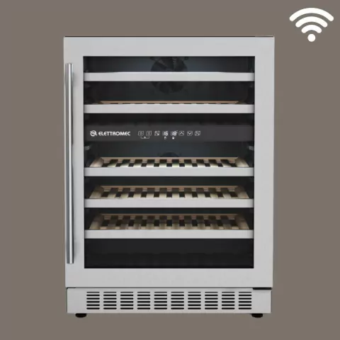 Adega 45 Garrafas Dual Zone Built-In Connect porta para Direita 220V Elettromec CV-2BI-44-XV-2VPA