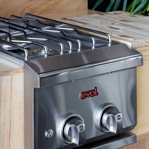 Cooktop Side Burner Inox com 2 Queimadores Evol CBAPSBD-C