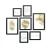 Conjunto Kit 7 Quadros Decorativos Folhagens Douradas