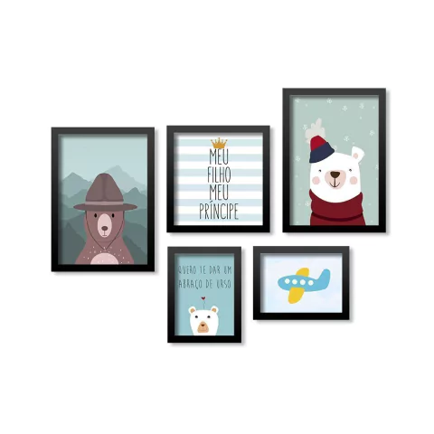 Conjunto Kit 5 Quadros Infantil Menino na internet