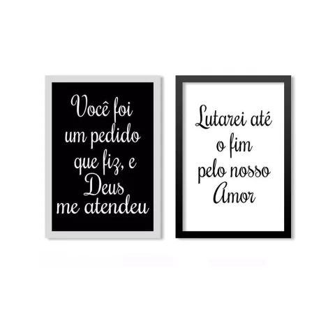 Conjunto Kit 2 Quadros Você Foi Um Pedido Que Fiz - comprar online