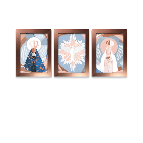 Kit 3 Quadros Decorativos Espirito Santo