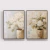 Vasos de flores brancas pintadas - Duo - Los Quadros | Quadros para sua decoração
