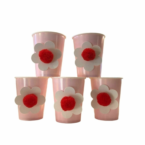 VASOS ROSAS MARGARITAS X 8 - comprar online