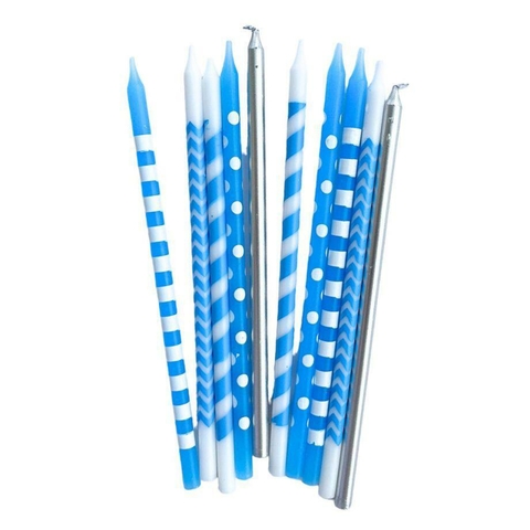 VELAS LARGAS CELESTE X 10