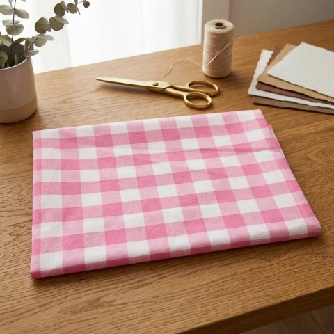 MANTEL DE TELA CUADRILLE ROSA
