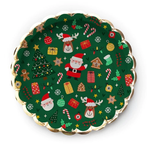 PLATOS VERDE NAVIDAD