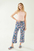 PANTALON PEONIA FLORES BASE AZUL