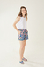 SHORT MAGNOLIA FLORES BASE AZUL - TALLE S en internet
