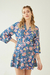 VESTIDO KIMONO FRESIA FLORES BASE AZUL - parahacerfiaca