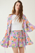 VESTIDO KIMONO FRESIA FLORES BASE LILA - comprar online