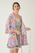 VESTIDO KIMONO FRESIA FLORES BASE LILA - tienda online