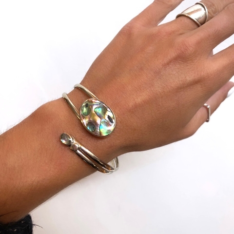 PULSERA ALPACA DOBLE NÁCAR MEDIANA
