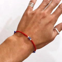 PULSERA TRIPLE OJITOS PLATA 925 en internet