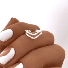 CUFF PLATA 925 V DOBLE