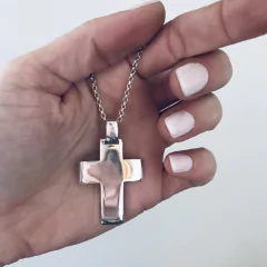 CRUZ PLATA 900 MACIZA HAY SEIS TAMAÑOS - TAKUARA