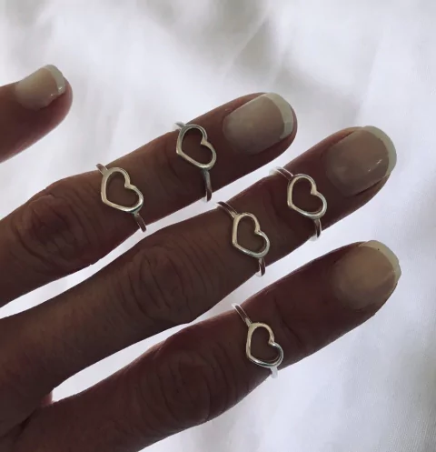 MIDI PLATA 925 CORAZÓN CALADO