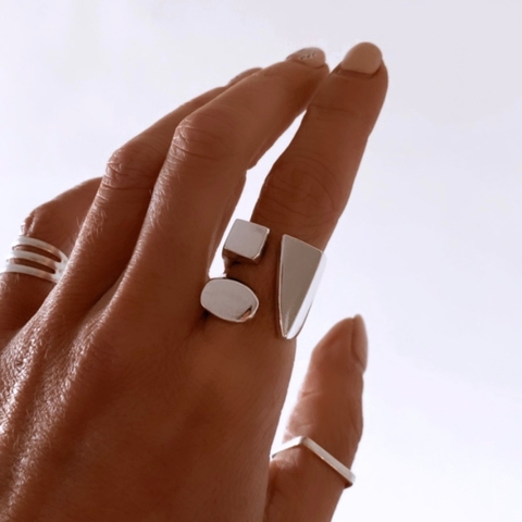ANILLO PLATA 925 GEOMÉTRICO