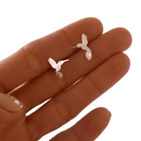 MINIATURA PLATA 925 COLIBRÍ POR PAR
