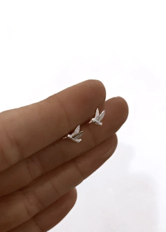 MINIATURAS PLATA 925 COLIBRÍ CON VOLUMEN POR PAR - comprar online