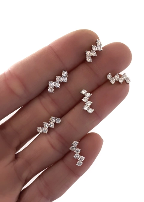 AROS PLATA 925 ZIG ZAG CUBIC