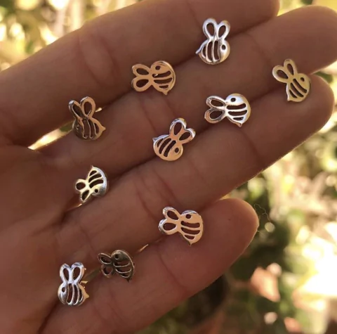 PAR PLATA 925 DE AROS ABEJITA