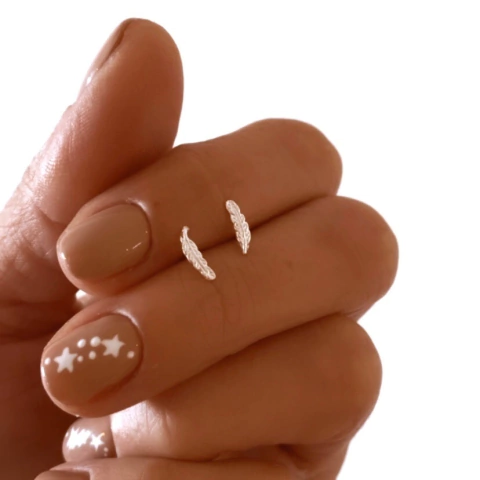 MINIATURA PLATA 925 PLUMI POR PAR