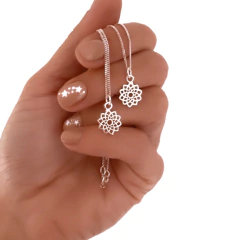 DIJE MANDALA PLATA 925 CON O SIN CADENA