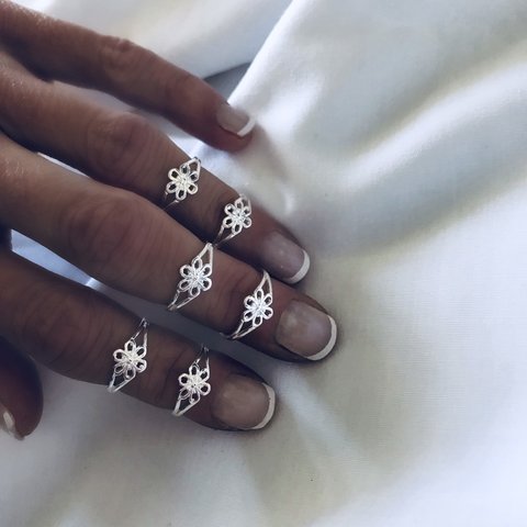 MIDI PLATA 925 FLOR CALADA